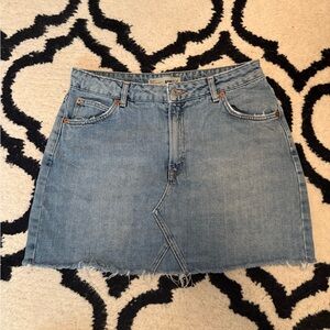 Topshop Blue Denim Mini Skirt